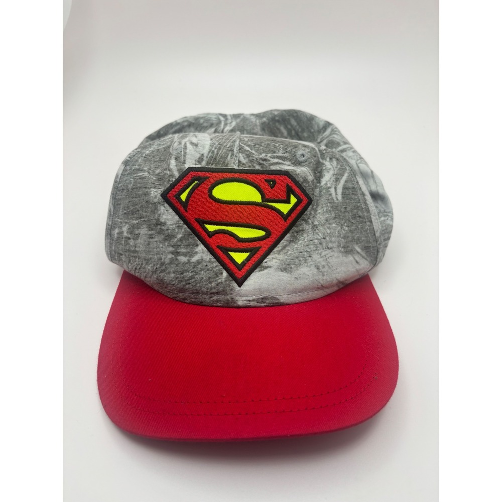 Superman DC Comics Youth Snapback Hat Grey Red Shield Logo Cap RN115665